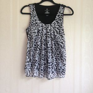 NY & C Black and White Chiffon Blouse